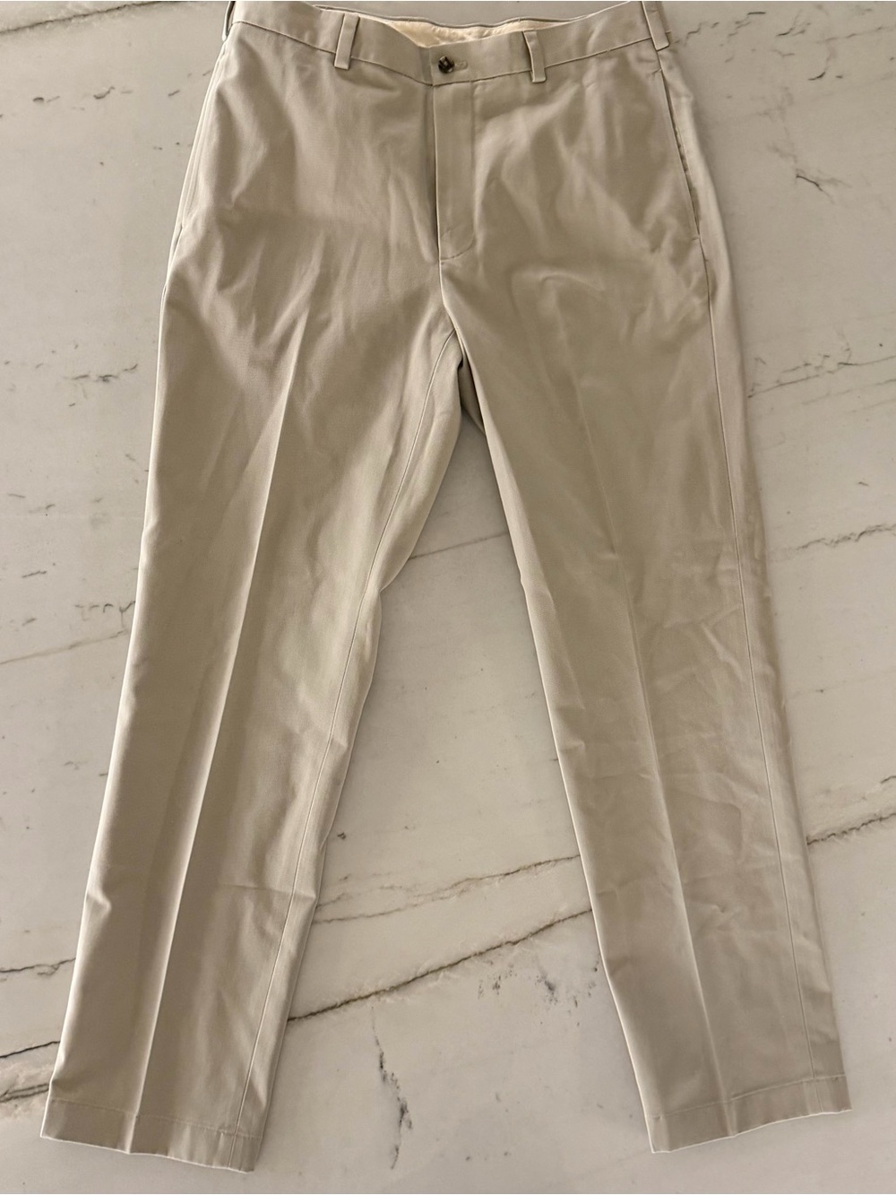 Brooks Brothers Advantage Chino Clark Pants Mens 34x32 Khaki Fit Stretch Dress